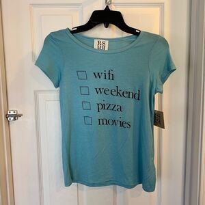 Wifi, Weekend, Movies, Pizza Tee